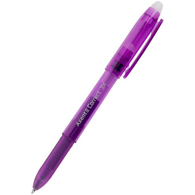 Ручка гелева "пиши-стирай" Correct 3Х Axent AG1122-11-A, фіолетова